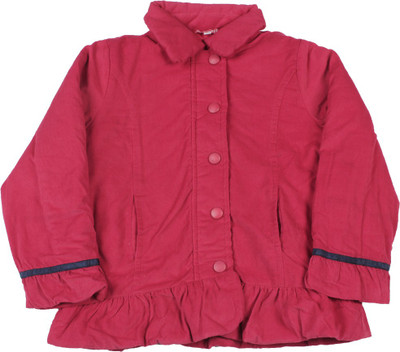 

NautiNati Full Sleeve Solid Girls Jacket, Red