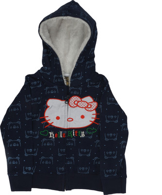 

Indirang Full Sleeve Printed Baby Girl's Jacket, Dark blue