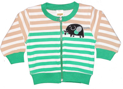 

Cotlor Full Sleeve Striped Baby Boys Jacket, Green