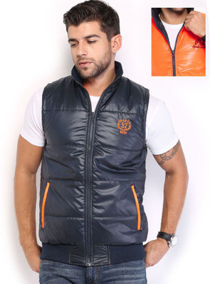 

Sports 52 Wear Sleeveless Solid Men's Jacket, Blue;orange