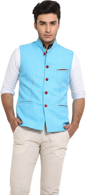 

Protext Solid Men's Waistcoat, Blue