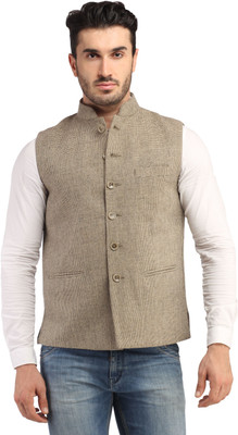 

Phedarus Sleeveless Checkered Men's Jacket, Brown