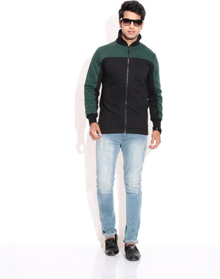 

Casual Tees Full Sleeve Solid Men's Jacket, Black;green