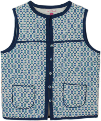 

My Little Lambs Sleeveless Printed Baby Boys Quilted Jacket, Navy