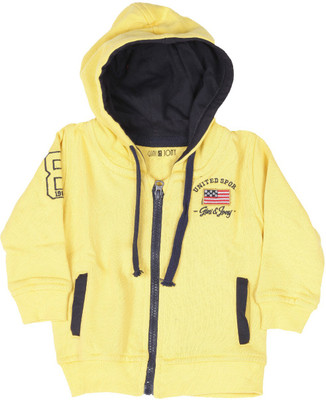 Gini & Jony Full Sleeve Solid Baby Boys Jacket, Lemon zest