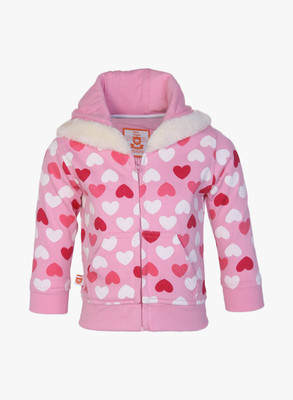 

Baby League Full Sleeve Printed Baby Girls Non Quilted Jacket, Lt pink