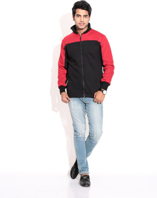 

Casual Tees Full Sleeve Solid Men's Jacket, Black;red