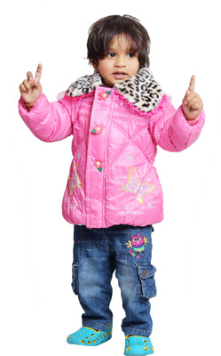 

Tiny Toon Full Sleeve Embroidered Baby Girls Jacket, Pink