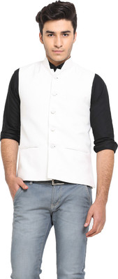 

Protext Solid Men's Waistcoat, Cream