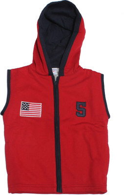 

Babiano Sleeveless Solid Baby Boys Jacket, Red