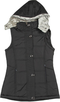 

Fort Collins Sleeveless Solid Girls Quilted Jacket, Black