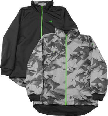 

ADIDAS Full Sleeve Printed Boys Jacket, Dkgrey/clonix/dkgrey