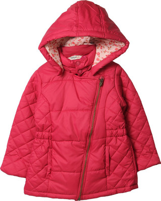 Beebay Full Sleeve Solid Girls Jacket, Dk. pink