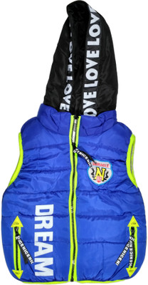 

Fusion Fashion Sleeveless Solid Baby Boys Jacket, Blue