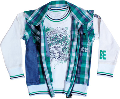 

Bad Boys Full Sleeve Checkered Boy's Jacket, Green