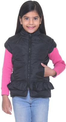 60 OFF on Kids 17 Sleeveless Solid Girls Jacket on Flipkart