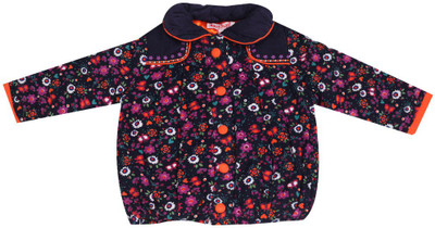 

Nauti Nati Full Sleeve Printed Baby Girls Jacket, Navy blue