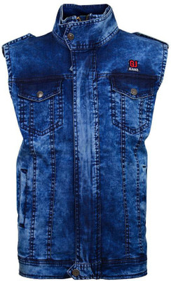 

Gini & Jony Sleeveless Solid Baby Boys Jacket, Denimx wash(5100)