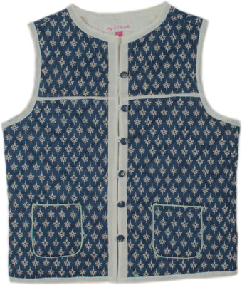 

My Little Lambs Sleeveless Printed Baby Boys Quilted Jacket, Navy