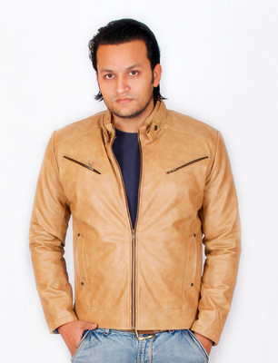 Launcher Full Sleeve Solid Men's Leather Jacket