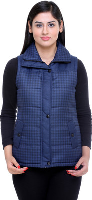 

Trufit Sleeveless Checkered Women's Jacket, Blue