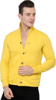 Casual Tees Full Sleeve Solid Men Fleece Coat Jacket