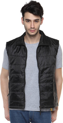 

Campus Sutra Sleeveless Solid Men's Quilted Jacket, Black