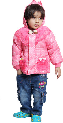 

Tiny Toon Full Sleeve Embroidered Baby Girls Jacket, Pink