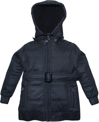 

FS MINI KLUB Full Sleeve Checkered Girls Quilted jacket, Black