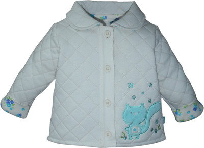 

FS MINI KLUB Full Sleeve Solid Baby Girls Quilted Jacket, Offwhitecombo