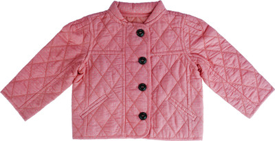 

Toy Balloon Kids Full Sleeve Woven Baby Girls Quilted Jacket, Pink
