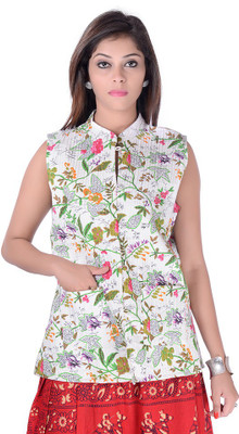 Apratim Sleeveless Printed Women Jacket