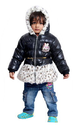 

Tiny Toon Full Sleeve Applique Baby Girls Jacket, Black