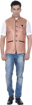 

Amafhh Sleeveless Woven Men's Jacket, Orange