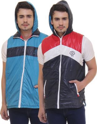 

Sports 52 Wear Sleeveless Striped Men's Jacket, Navy.aqua.