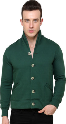 

Casual Tees Full Sleeve Solid Men's Fleece Coat Jacket, Dark green