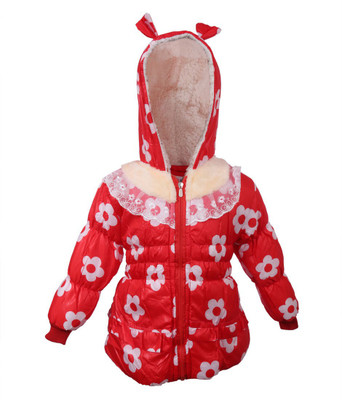 

Ayushi Fashion World Full Sleeve Self Design Baby Girls Jacket, Red