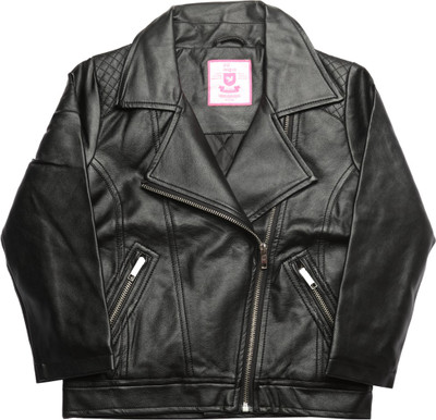 

612 League Full Sleeve Solid Girls Jacket, Black
