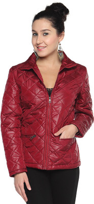 

Campus Sutra Full Sleeve Solid Women Quilted Jacket, Maroon