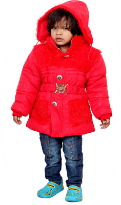 

Tiny Toon Full Sleeve Solid Baby Girls Jacket, Red