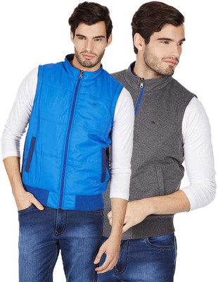 

Monte Carlo Sleeveless Solid Men's Jacket, Blue grey