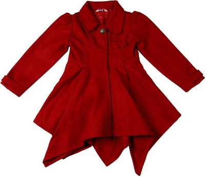 

People Full Sleeve Solid Baby Girls NA Jacket, Red