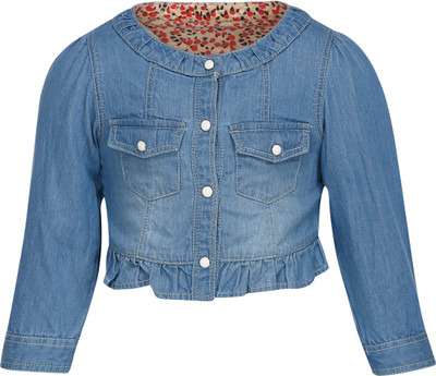 

Life by Shoppers Stop Full Sleeve Solid Girls Jacket, Denimx