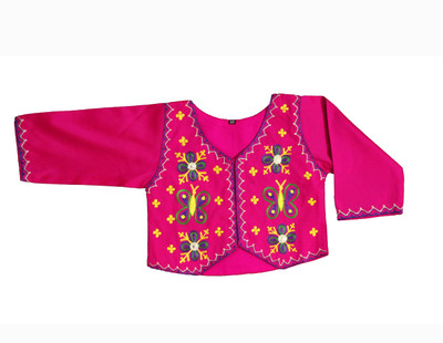 

BownBee Half Sleeve Embroidered Girls Jacket, Pink