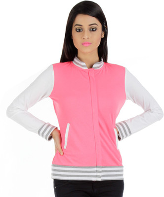 

Vea Kupia Full Sleeve Solid Women's Jacket, Pink & white