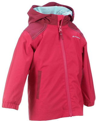 

Quechua by Decathlon Full Sleeve Solid Girls Hooded Jacket, Red