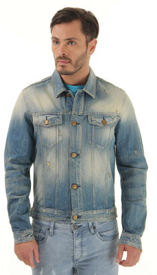

Jack & Jones Full Sleeve Solid Men's Jacket, Dark blue denim