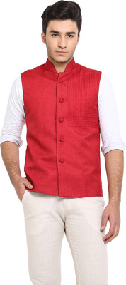 

Protext Solid Men's Waistcoat, Red