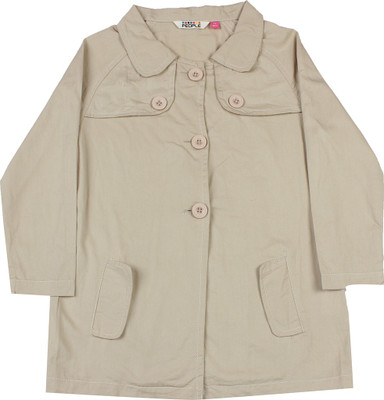 

People Full Sleeve Solid Girls Jacket, Beige