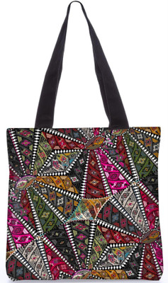 

Snoogg Indian Pattern Poly Canvas Fashion Handbag Shopping Shoulder Lunch Tote Bag For Women 21278 Shoulder Bag(Multicolor, 5 L)